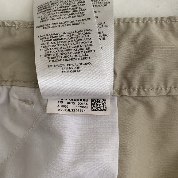 Columbia Womens Beige Cotton Nylon Capris Pants Size 14 Snap Outdoor Hiking - Picture 7 of 7